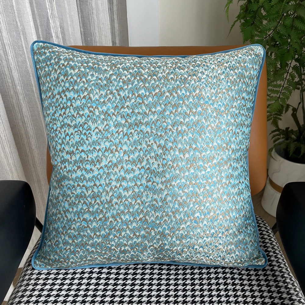 Luxury Pillow Case Pipping Home Decor Armchair Sofa Contemporary Texture Woven Cushion Cover 45 x 45 cm 1 Piece Pack