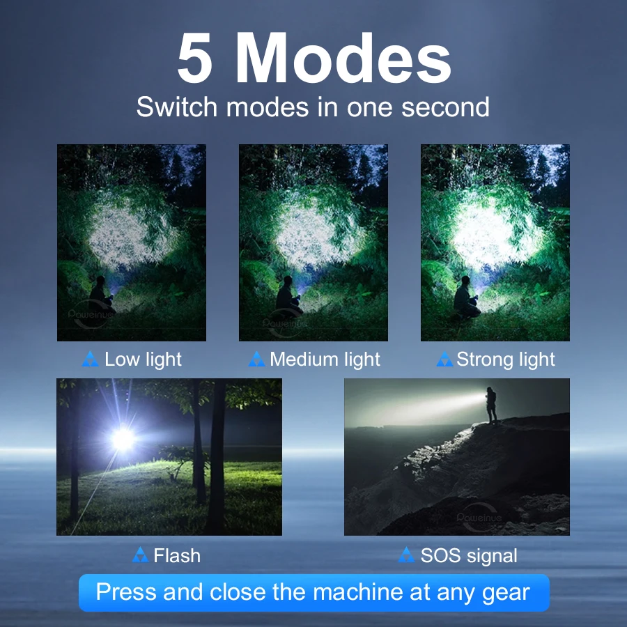 High Power LED Flashlights Long Range 2500M Torch Light Super Bright XHP390 Flash Light Outdoor Lantern For Fishing Hiking