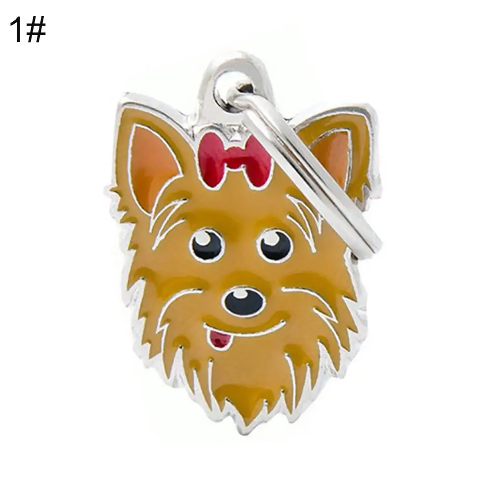 Anti-Lost Pet Dogs ID Tag Collar Nameplate Pendant Key Chain Ring Bag Ornament