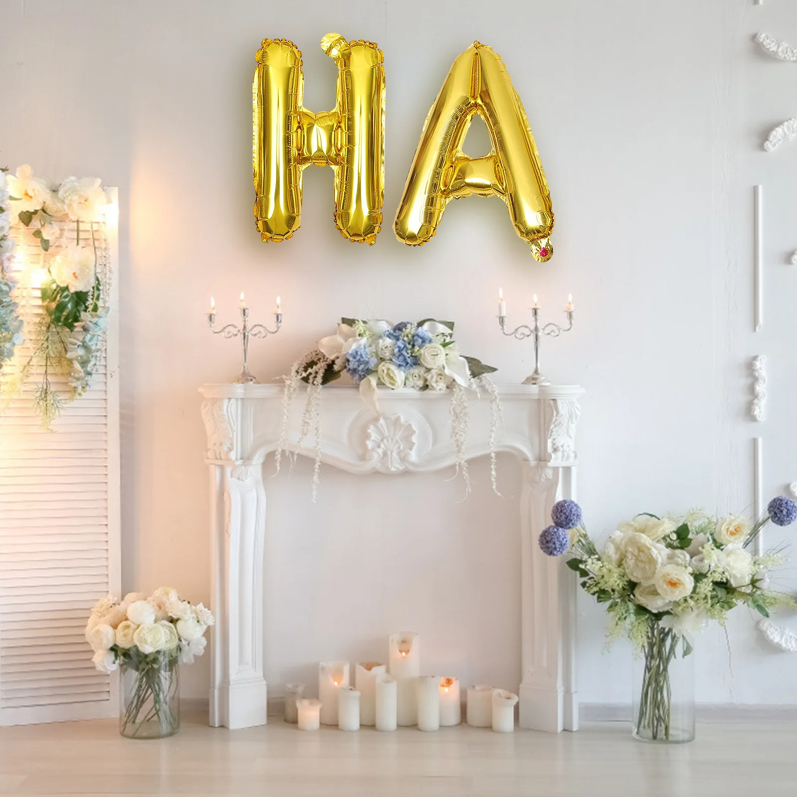 

26pcs Alphabet Foil Balloons 16 Inch Letter Balloons A- For Birthday Wedding Party Decorations Reusable Balloon Set Star