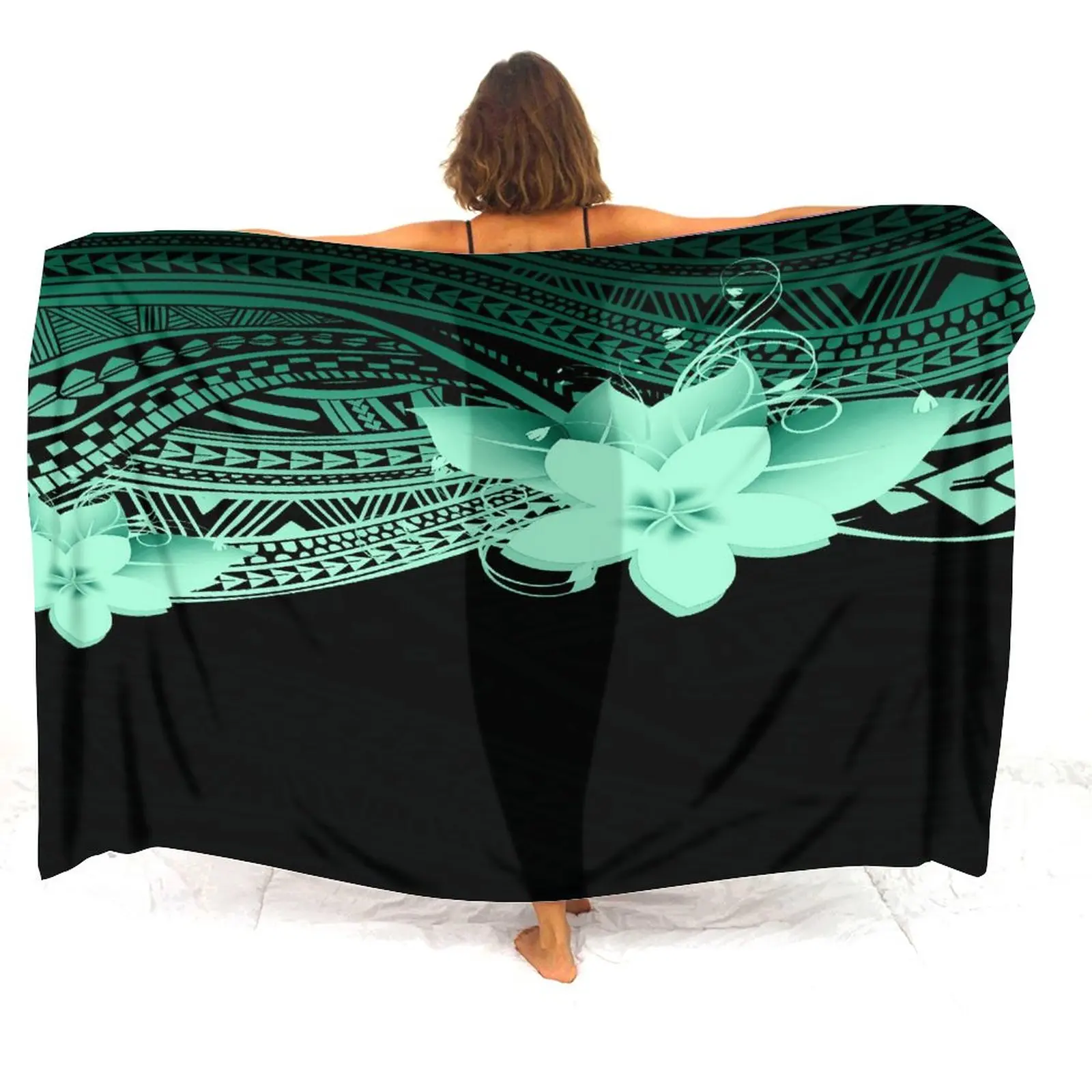 Polynesian Custom Women's Sarong Hawaiian Resort Seaside Coat Bikini Wrap Sarong Anti-Slip Temperament Beach Scarf