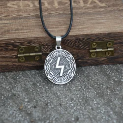 Norse Rune Sowulo Wheel Of Power Viking Raven Amulet Talisman Necklace