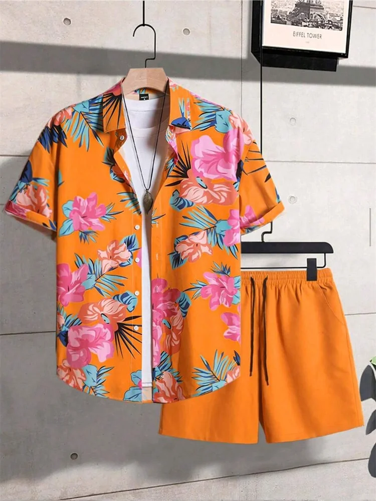 

Simple Plant sets, Daily Casual And Fashionable Summer vacation, 2025 men's short-sleeved Shirts