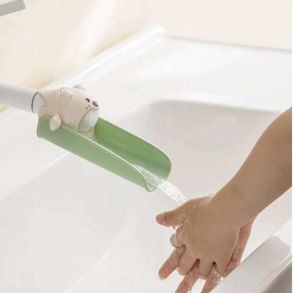 Cute animal faucet extension pipe extender for baby hand washing assistance