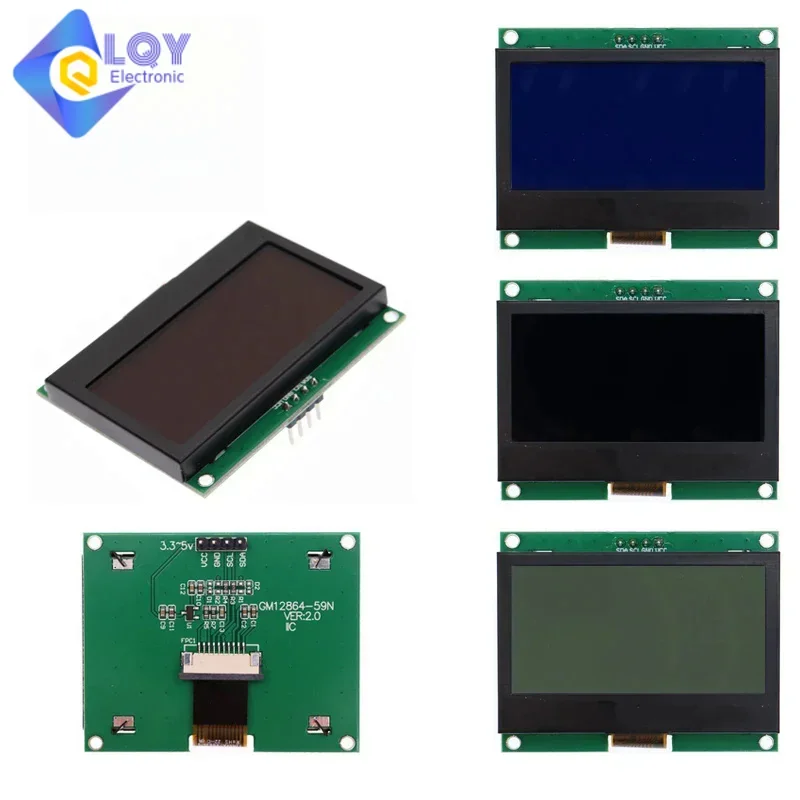 

LQY 12864 IIC LCD Module 128X64 I2C ST7567S COG Graphic Display Screen Board LCM Panel 128x64 Dot Matrix Screen for Arduino