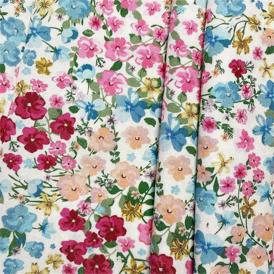 

Factory Custom Soft Stretch Organic 100% Cotton Satin Fabric Floral Printing Cotton Fabric For Women Dress Garments