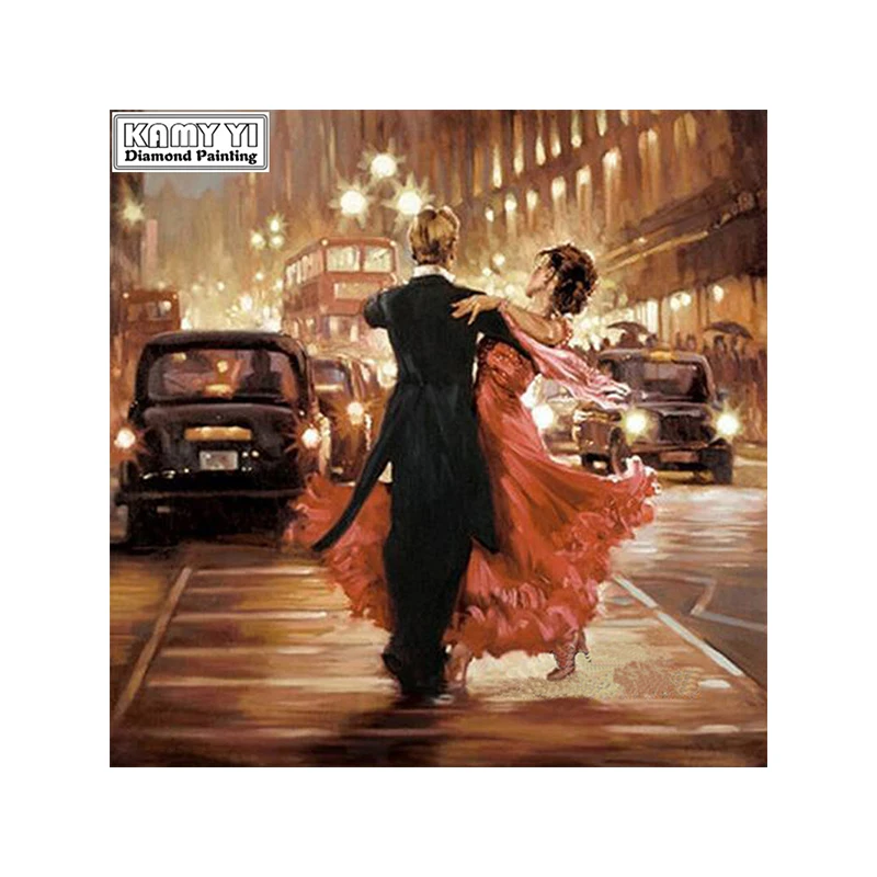 

5D DIY Diamond Mosaic Couples dance Handmade pasted Painting Cross Stitch Kits Diamond Embroidery Pattern Rhinestone Home Decor