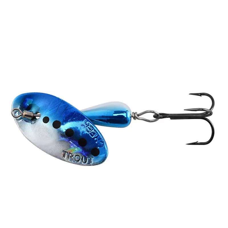 BLUX AR-S-señuelo de Metal giratorio, 2,1g/5g, anzuelo único, cebo Artificial, hoja de cobre, cuchara, área de corriente, señuelo de pesca de trucha