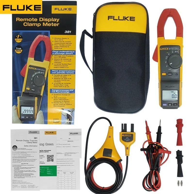 Fluke 381 Remote Display True-rms Clamp Meter iFlex 2500A Current Voltmeter Ammeter Pliers AC/DC Professional Electrician Tool