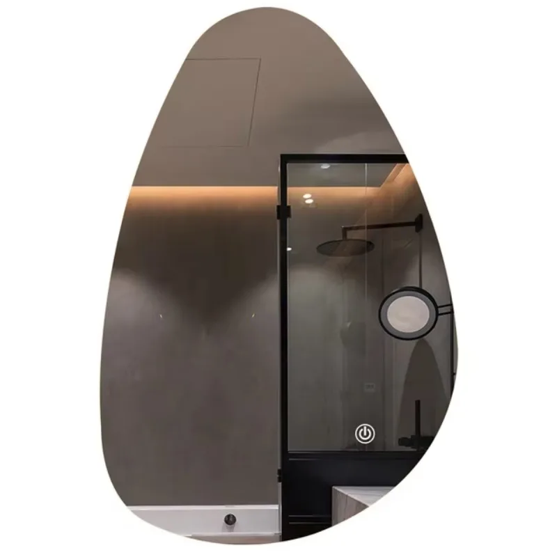 

Irregular Shape Bathroom Vanity Wall Mounted Frameless Light Emitting Diode Mirror with Adjustable Brightness