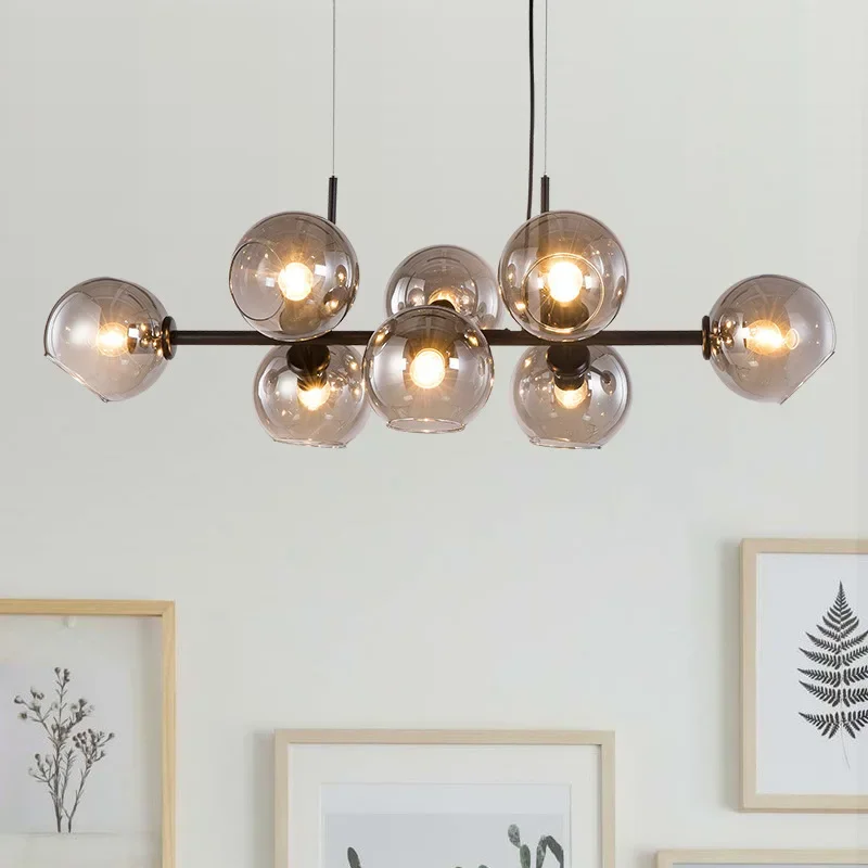 Nordic Glass Ball Pendant Lights Creative Suspension Hanging Lamp for Dining Living Room Kitchen image 2