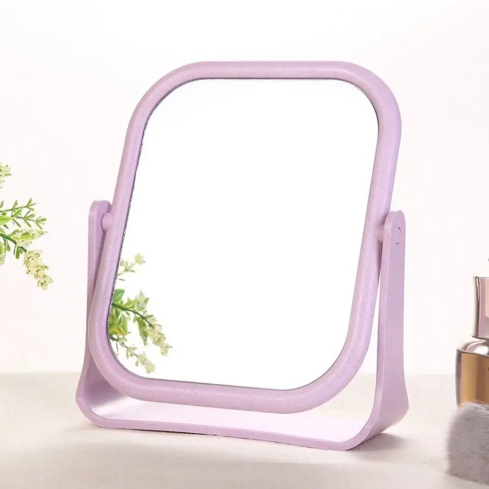 360 Degree Rotating Double-sided Makeup Mirror Easy Use Modern Desktop Cosmetic Mirror Girly Heart Plastic Mirror