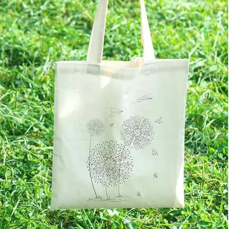 PYD01 Dandelion Flower Tote Bag Floral Tote Bag for Women