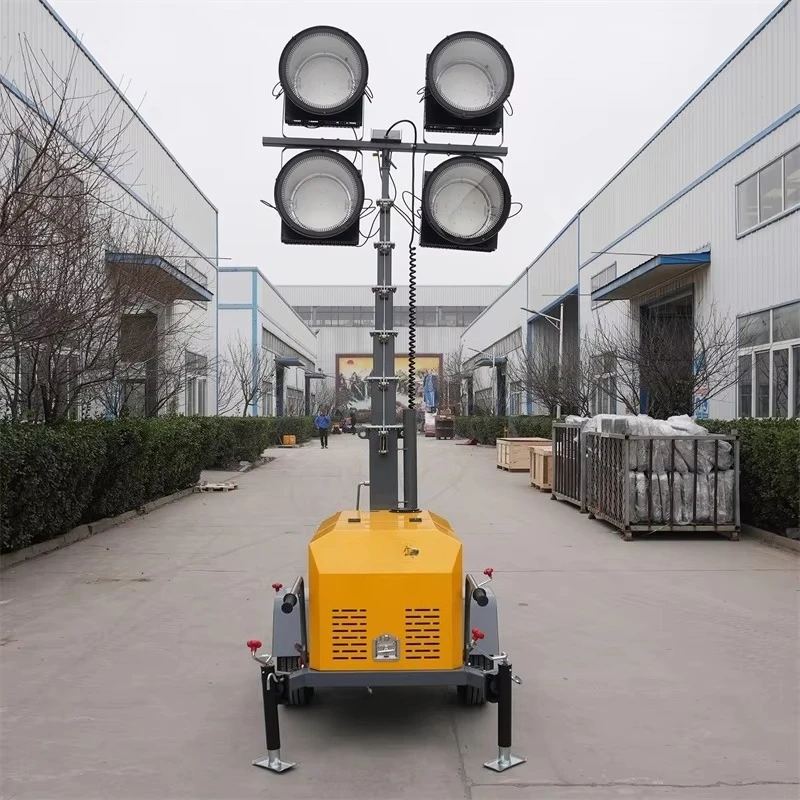 Mobile Light Tower Multi-angle Adjustable Lamp Dustproof Waterproof Body Small Construction Team Night Engineering Light Tower