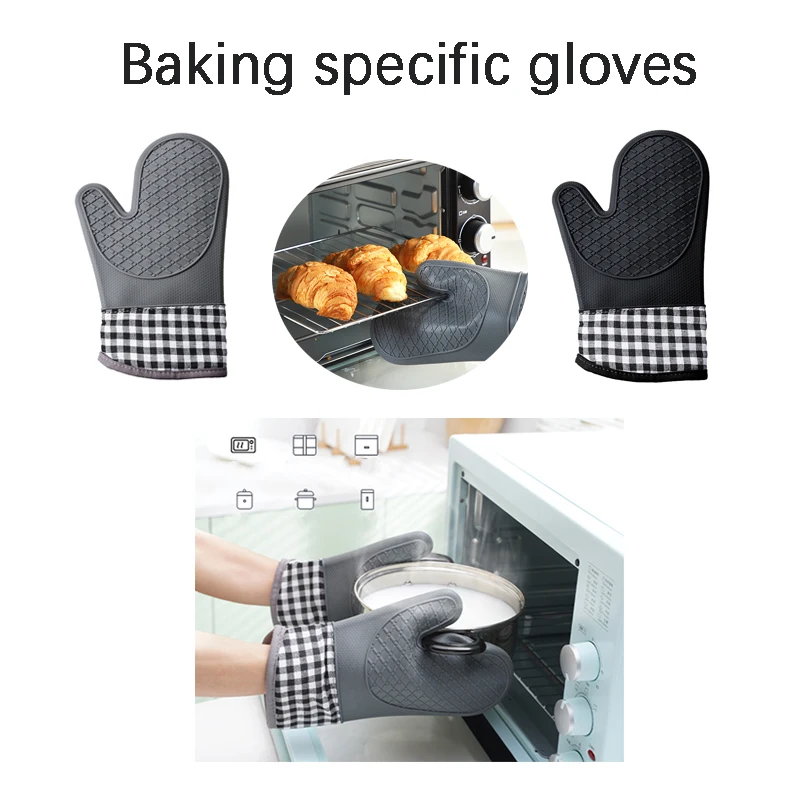 

1PC Thick Silicone Baking Gloves For Refrigerators And Ovens Cold Insulation Anti Freezing Heat Insulation And Anti Scalding