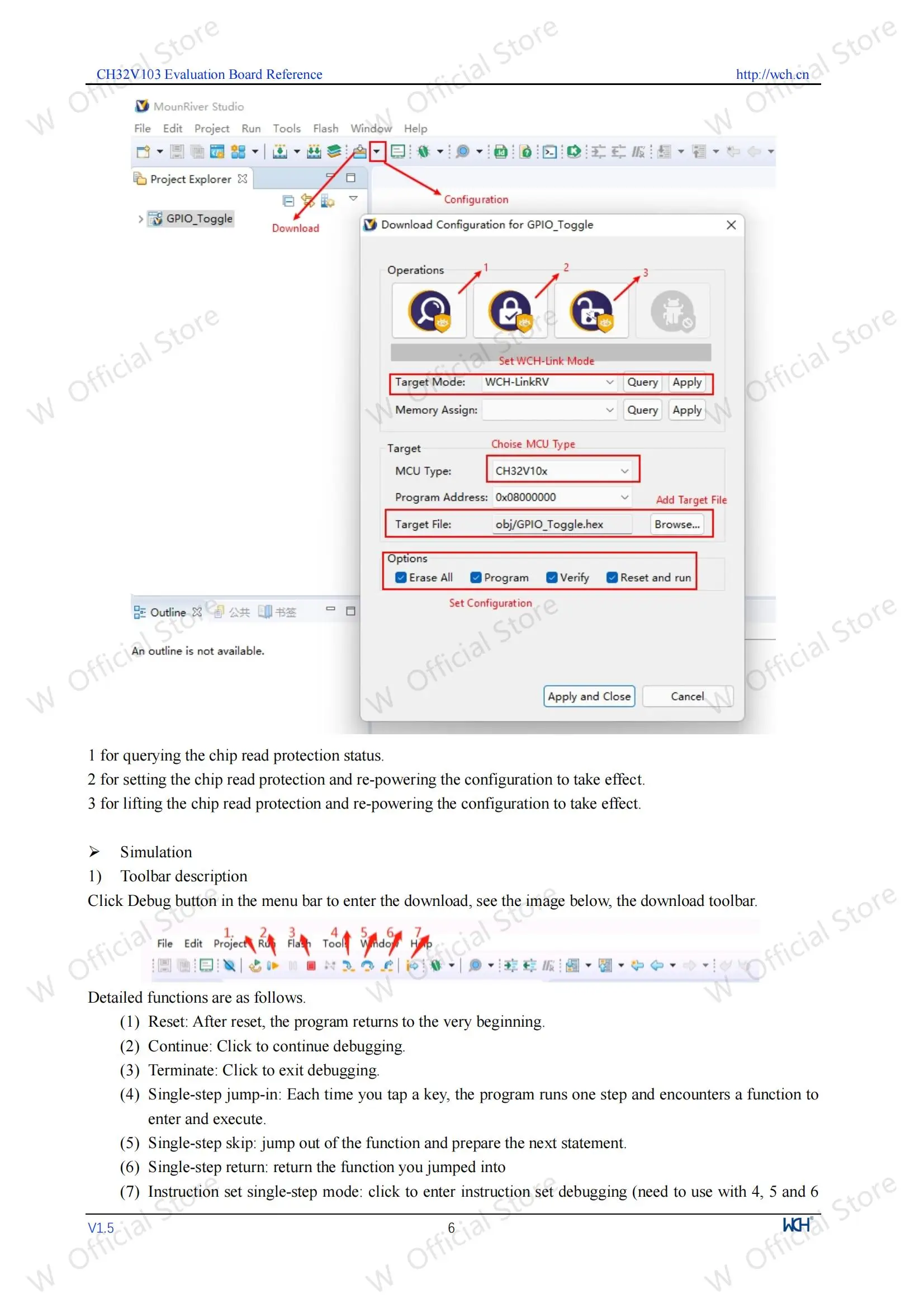CH32V103-Entwicklungsboard, On-Board WCH-Link-Debugger CH32V103R8T6 Mikrocontroller-Evaluierungsboards – Detail 8