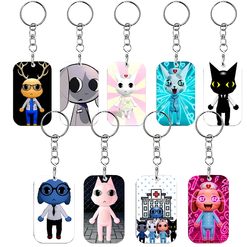 Animal Hospital Creative Keychain Cartoon Anime Character Derivative Keyrings Bags Decorations Kawaii Keychains Birthday Gift