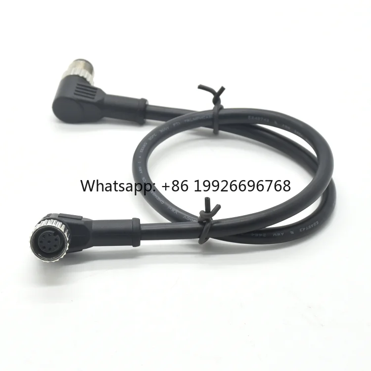 M12 Connector 8 Pin Industrial Welding Angled Electrical Male Female Plug Waterproof Cable Connector