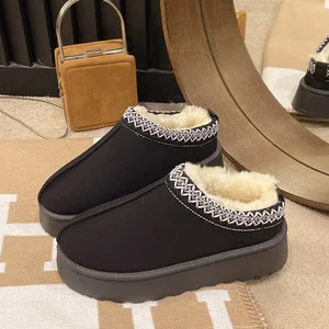 Botas de neve curtas de pelúcia feminina, sapatos de sola grossa, de camurça, quentes, chelsea, tamanho grande, novo, inverno, 2022 10 principais vendas botas feminina plus size - №9