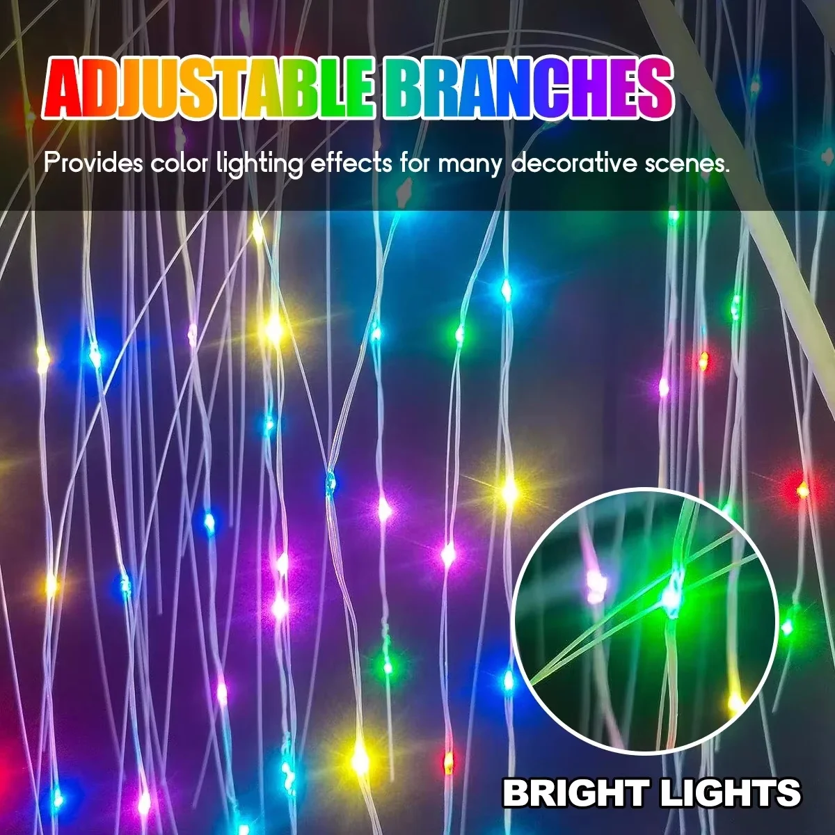 1PC Colorful Lighted Willow Tree RGB LED Tree with Remote Willow Tree with Multicolored White String Lights for Indoor Outdoor