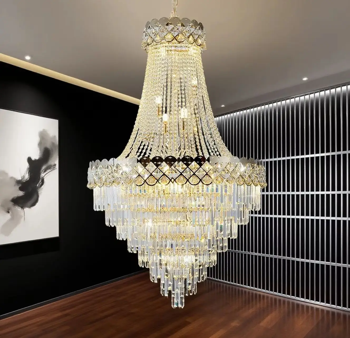

Современная хрустальная люстра, свадебный зал, вилла, холл отеля, гостиная, украшение дома, потолочный светильник, роскошный подвесной светильник
