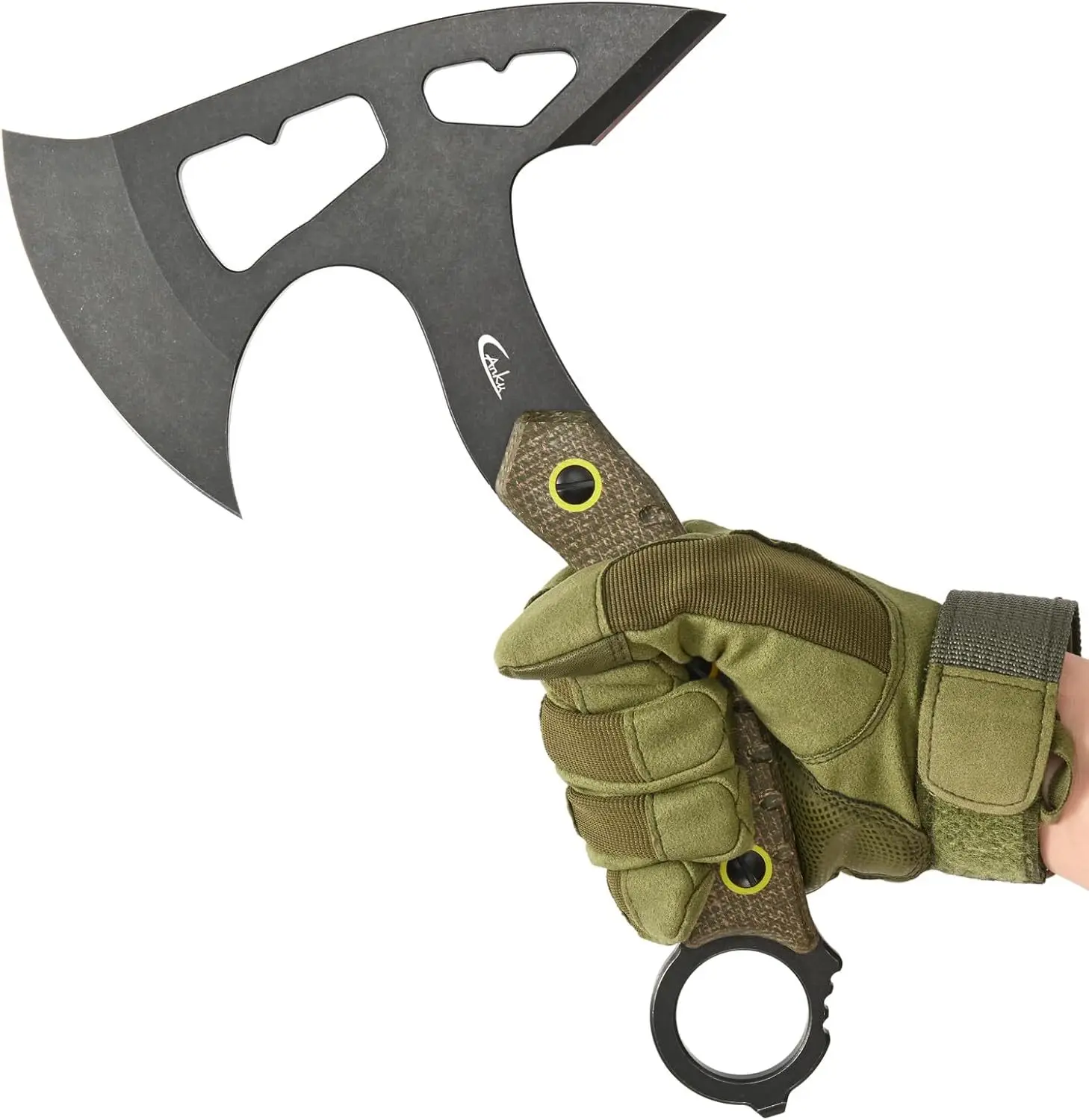 

New Outdoor Multi Functional Tactical Axe Camping Portable Wildfire Axe Linen Handle Logging EDC Tool