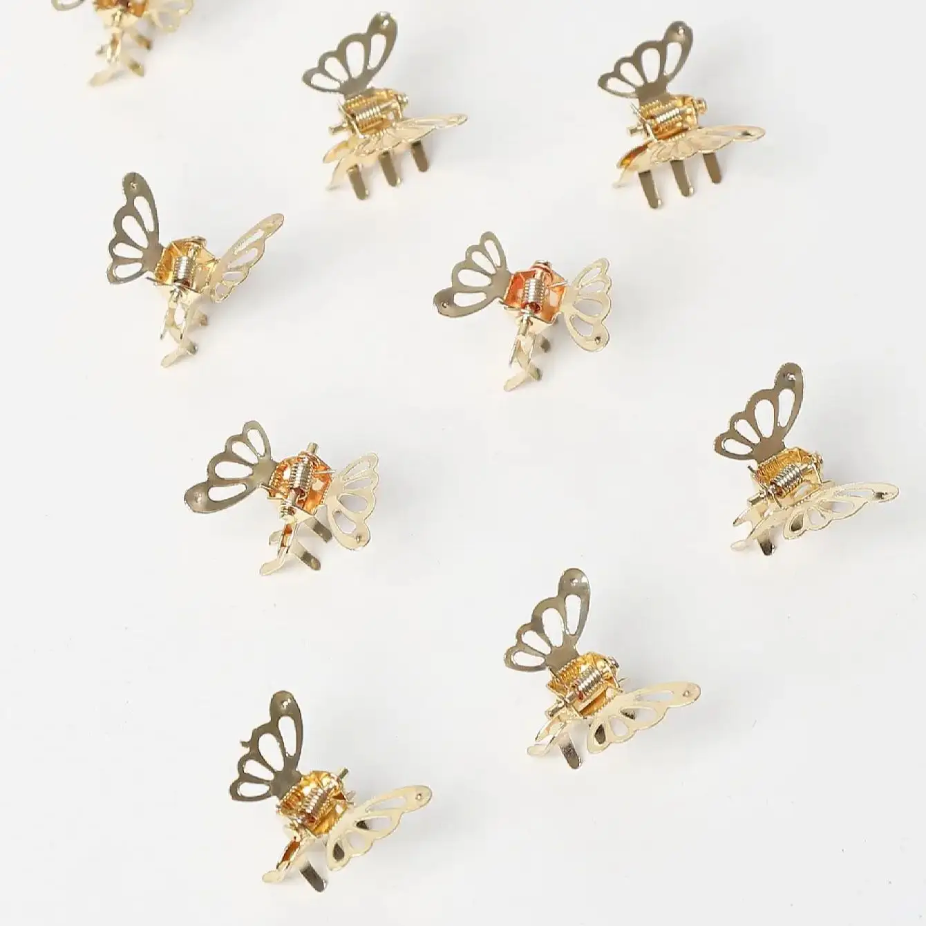 10pcs Mini Hollow Out Butterfly Design Sweet Hair Clip Retro Bangs Fixed Clip Decoration Hair Grasping For Women And Girls