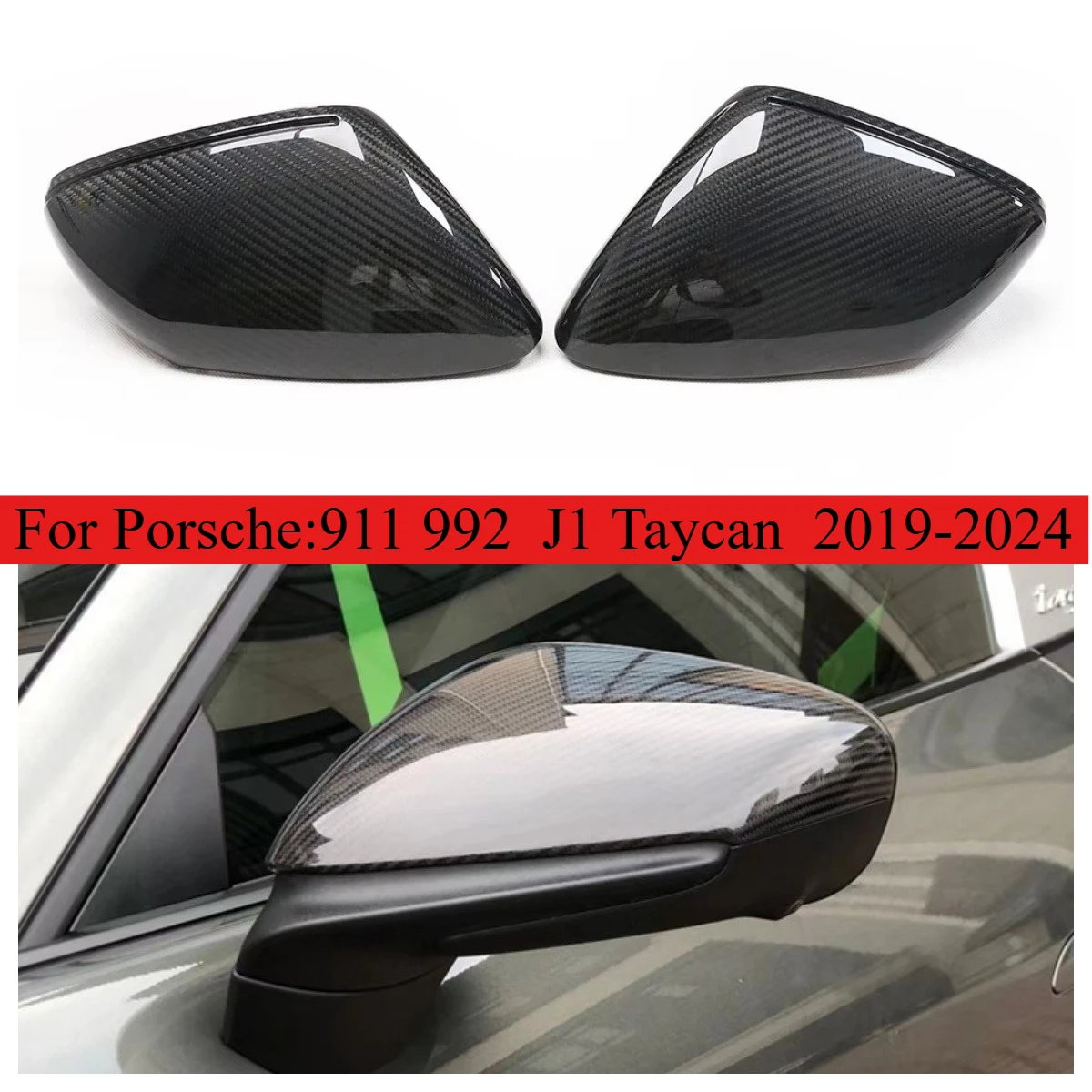 

911 Dry Carbon Fiber Side Mirror Cover for Porsche 992 GT3RS J1 TAYCAN Car Mirror Casing Exterior Direct Replace Shell