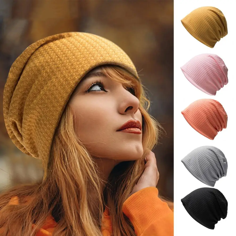 

Fall Winter Women Piled Hat Baggy Knitted Keep Warm Beanie Good Elasticity Thermal Insulation Outdoor Beanie