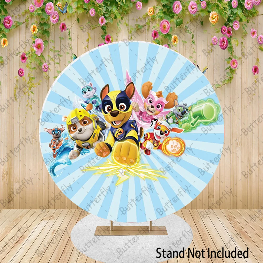 

Might Movie Chase Marshall Dog Paw Patrol Birthday Party Backdrop Cartoon Boys Round Photography Baby Shower Background Banner