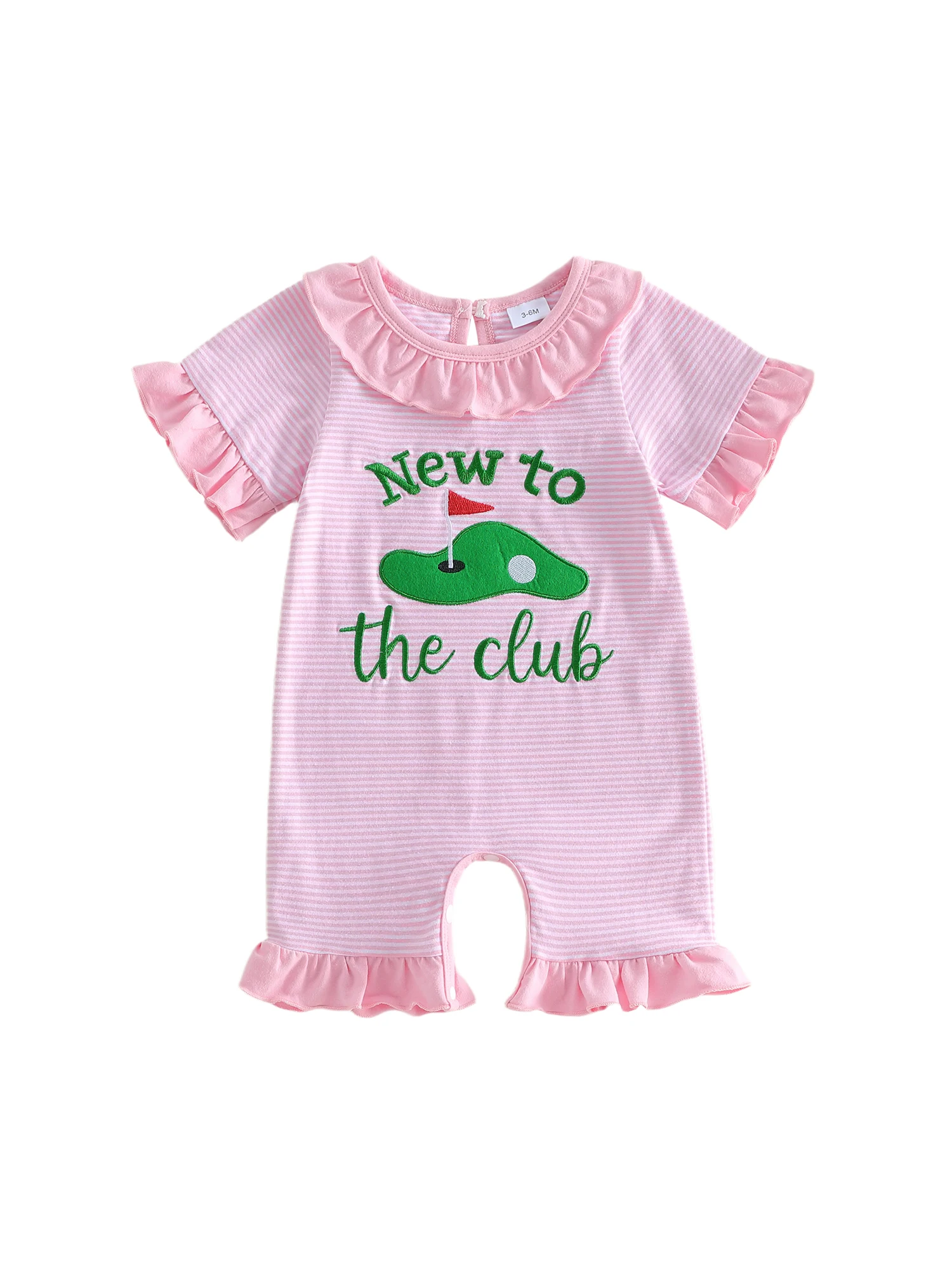 

Toddler Girl Sleeveless Floral Print Ruffle Trim Romper Casual Summer Jumpsuit with Bow Detail and Elastic Waistband