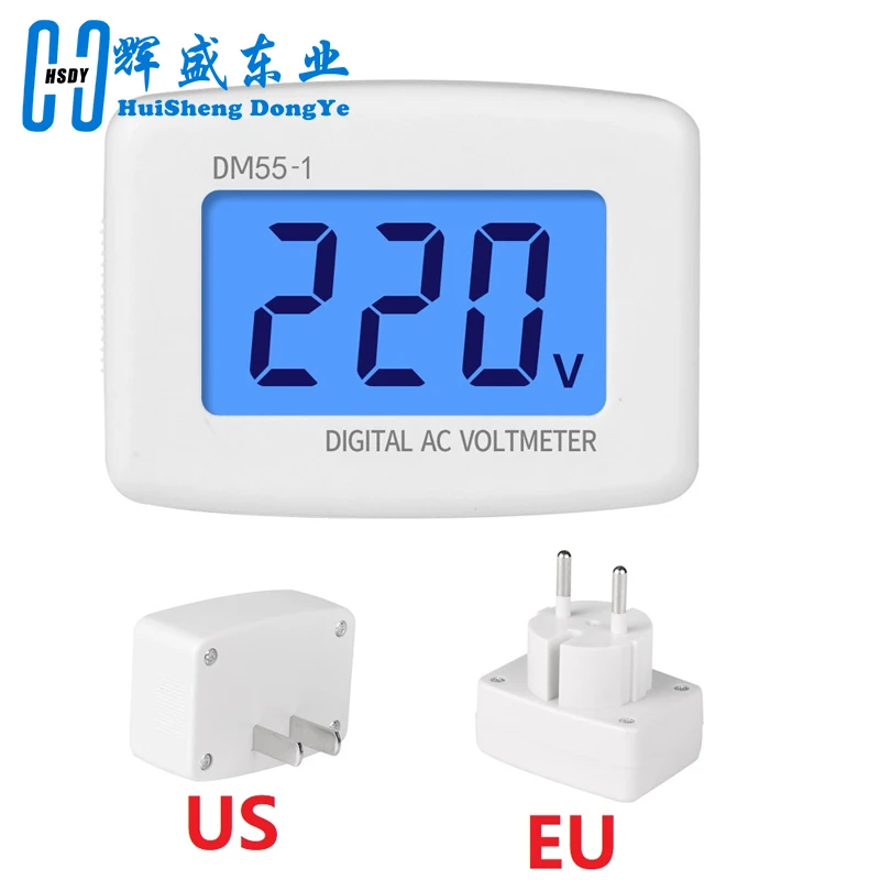 Digital voltmeter EU USA plug voltage meter socket voltage tester LCD display voltmeter 110V 220V wall panel voltmeter DM55-1