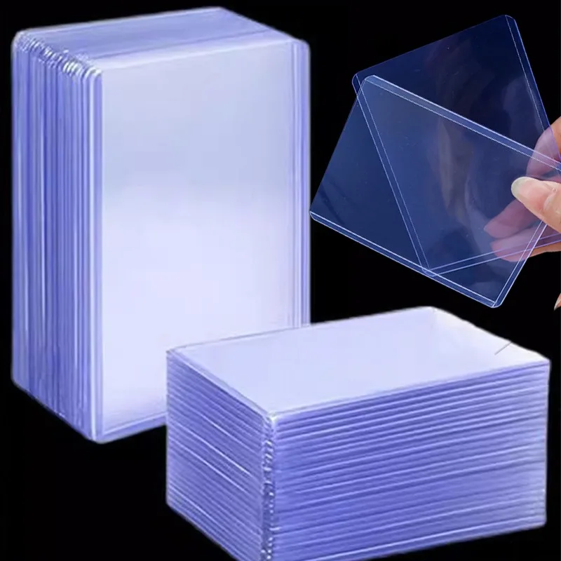 Transparent Playing Card Cover Clear Protective Trading Cards Holder Hard Plastic Card Sleeves Holder Portable Photo Anime Clip