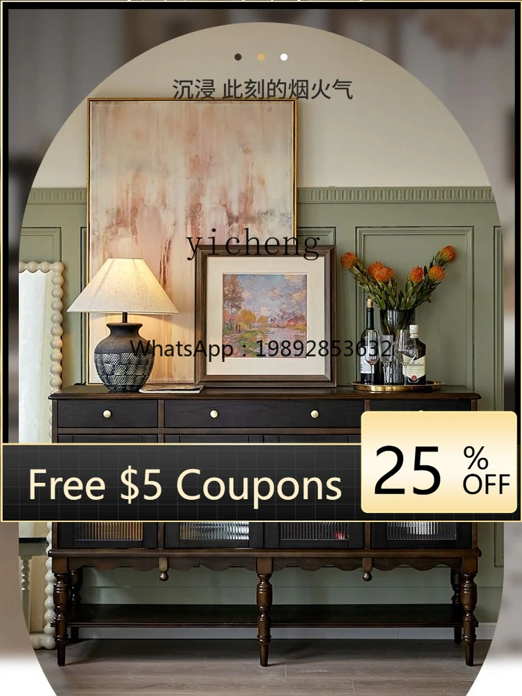 

1 Vintage Solid Wood Kitchen Sideboard Cabinet Hallway Living Room Entrance Locker