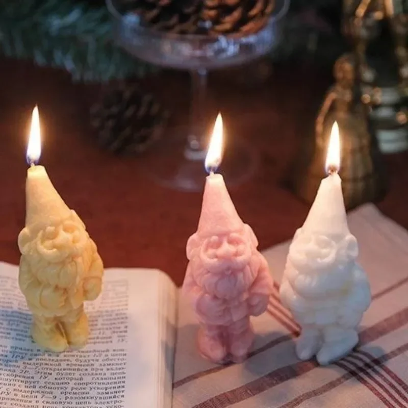سانتا كلوز شمعة معطرة قالب من السيليكون لتقوم بها بنفسك قالب الصابون هدية عيد الميلاد تمثال اليدوية الحرفية عطلة هدايا الحفلات