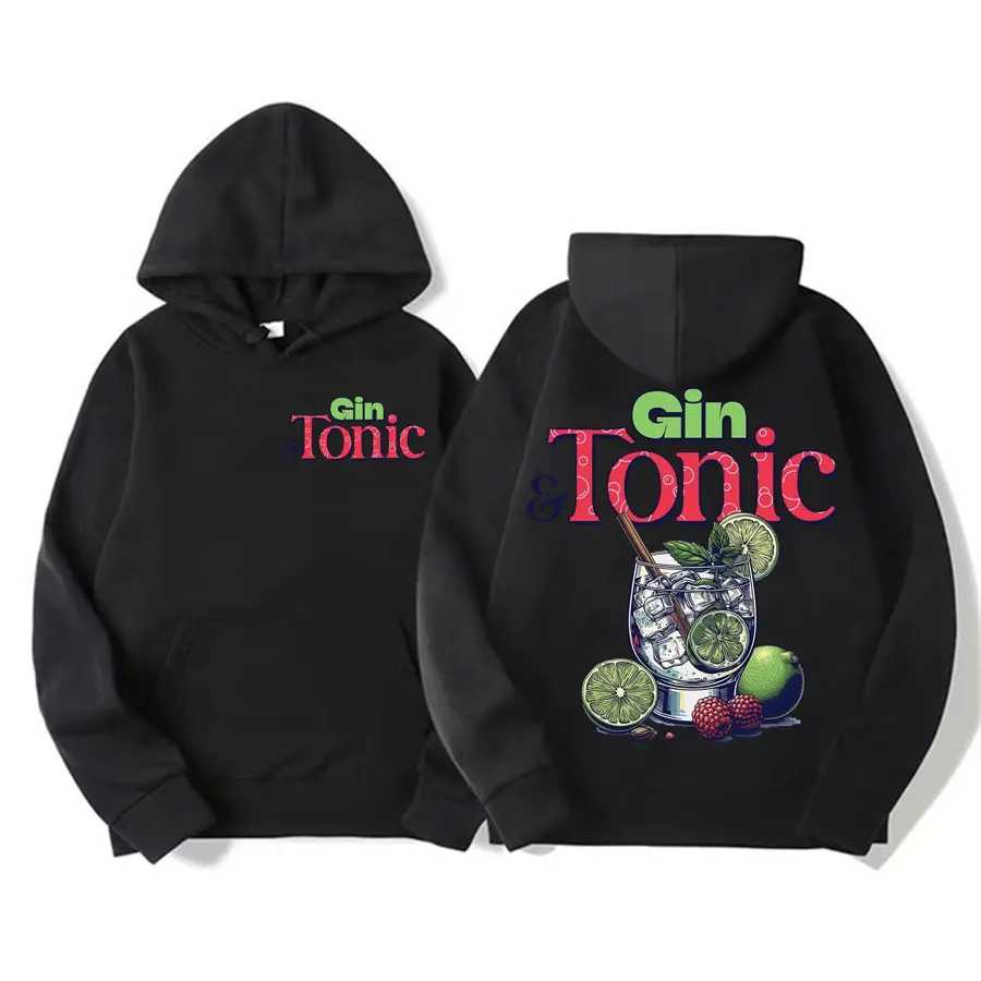 

Funny GIN & TONIC Meme Graphic Sweatshirt Drink Cocktail Themed Gift Hoodies Men Women's Clothing Vintage Style Aesthetic Hoodie