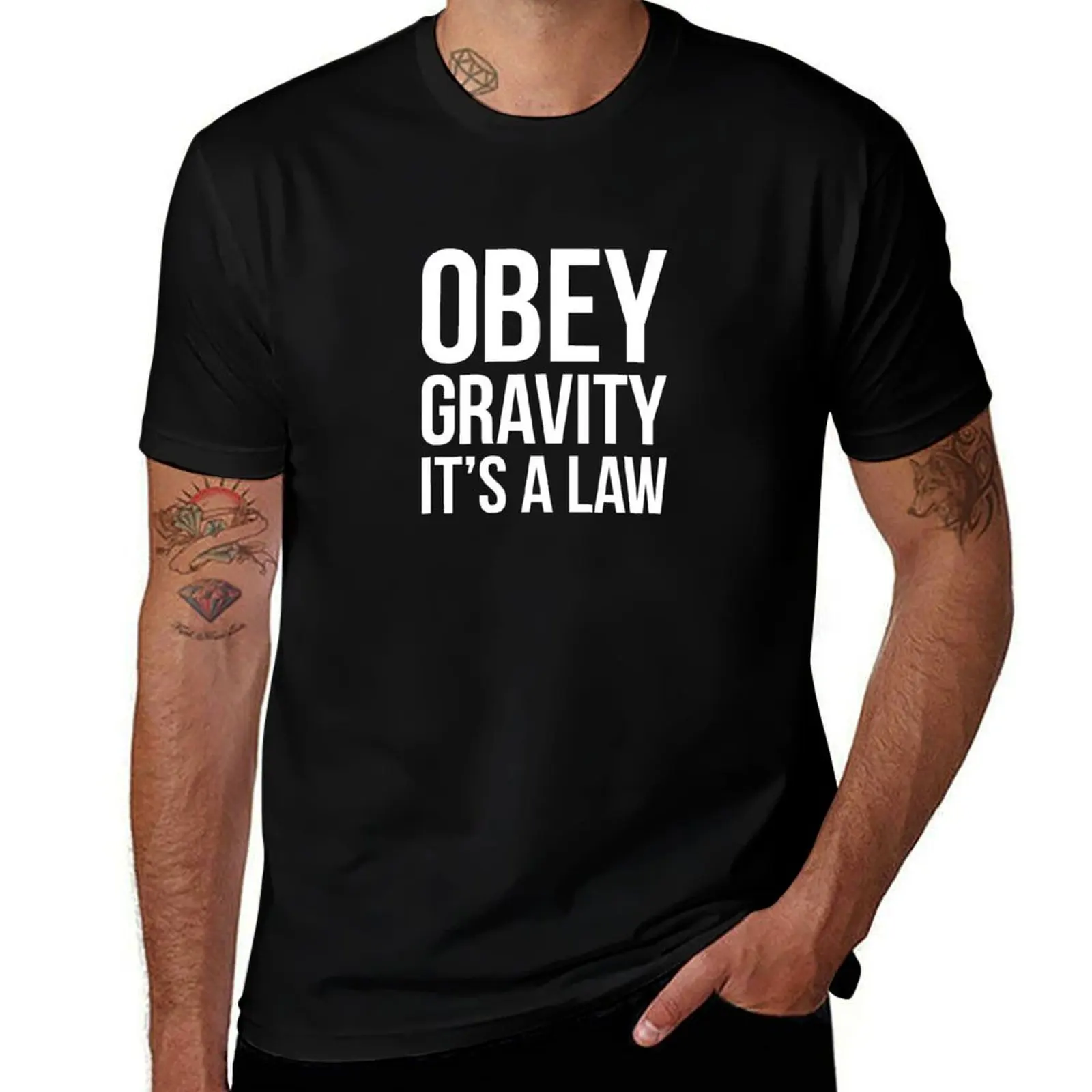 

Funny Science Obey Gravity It's The Law T-shirt T-Shirt tops football t shirt plus size clothes mens graphic t-shirts funny