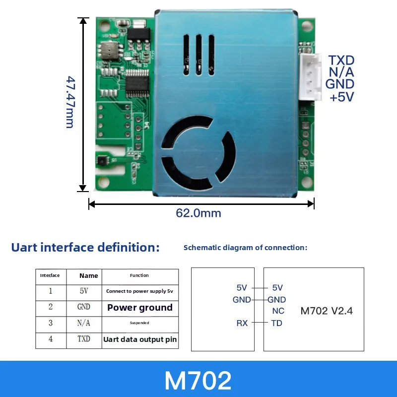 7-In-1 Sensor Module Ambient Air Quality Detector Formaldehyde PM2.5PM10 Temperature and Humidity C02/TVOC