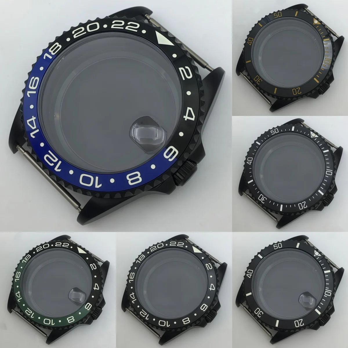

36MM/38MM diving case is suitable for NH34A NH35 NH36 PT5000 ETA2824 movement sapphire glass-ceramic bezel and unique black case