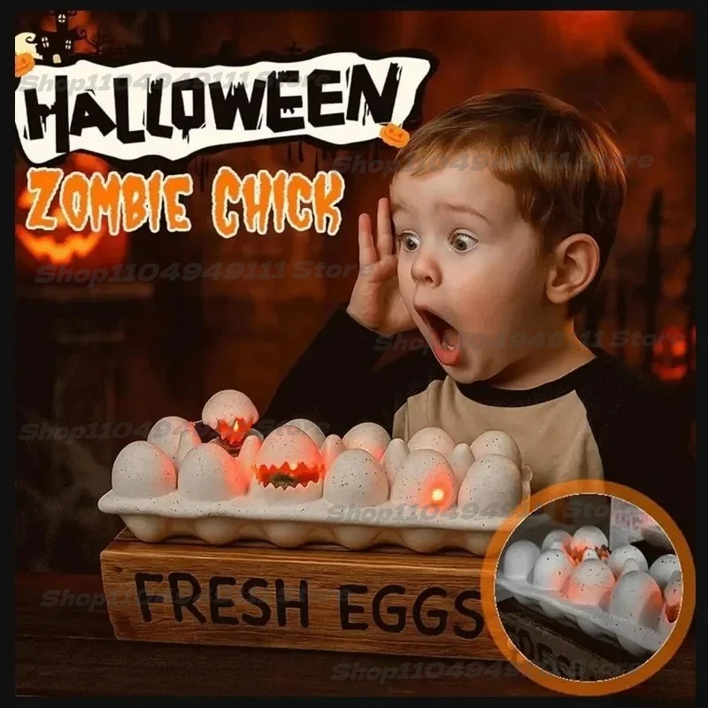 New Halloween Deviled Egg Decoration Halloween Zombie Chicks Animated Deviled Eggs Glowing Decorations For Farmhouse Kitchen