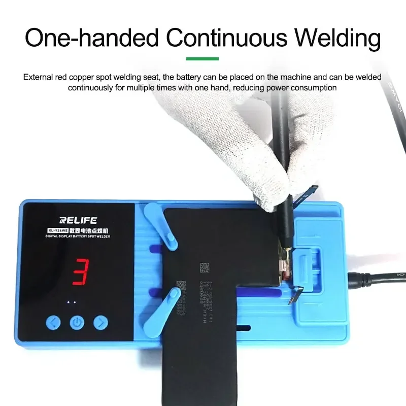 RELIFE RL-936WE Battery Spot Welder Kit Portable Digital Display Nickel Plated 18650 Battery Pack Spot Welding Machine Weld DIY