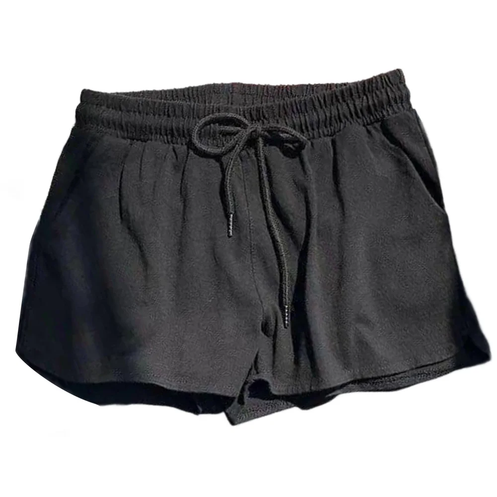 Womens High Waisted Elastic Sports Shorts Casual Wide Leg Pants Home Sleepwear Casual Wide Leg Shorts Women's Sports