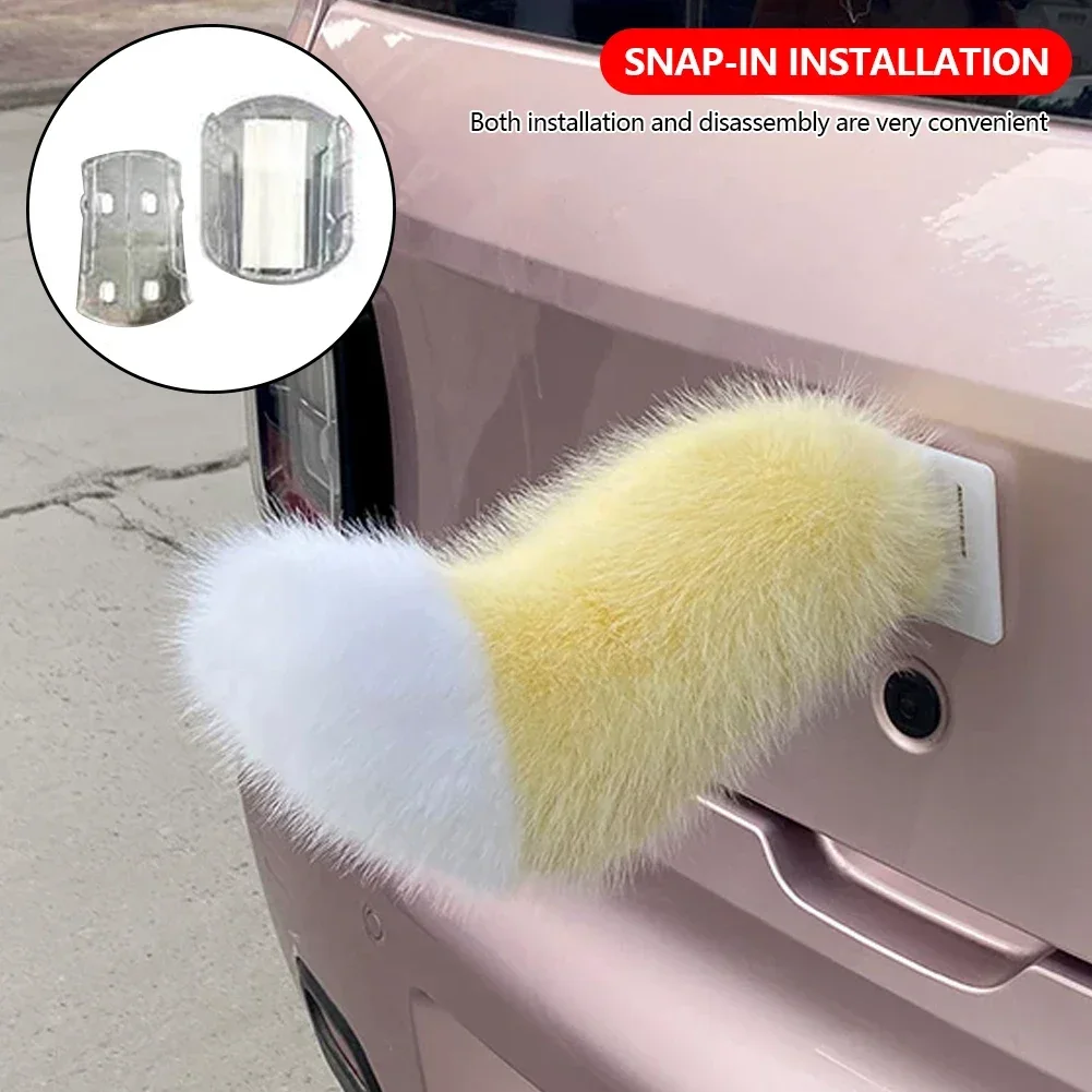

Car Rear Accessory Cute Electric Plush Fox Tail Ornament Fluffy Tail Decoration For Motorcycle Bicycle