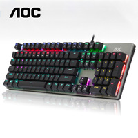 Ture Mechanical Wired Keyboard PC Gamer Gaming Kit Black Brown Black Blue Switch Keycaps Rainbow RGB Backlight Computer Keyboard