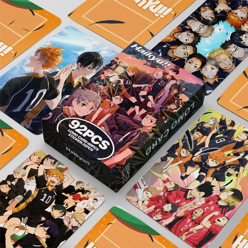 92Pcs/Set Haikyuu Series High Quality Lomo Cards Hinata Shoyo Tobio Kageyama HD Printd Photocards And Stickers Collection Gifts