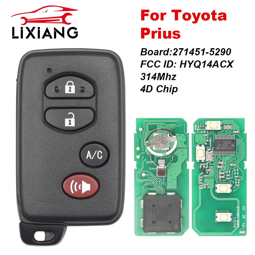 

LIXIANG For Toyota Prius / Plug-In 2010 -2015 Car Smart Keyless Key Remote Fob Board 271451-5290 AC FCC ID: HYQ14ACX AC