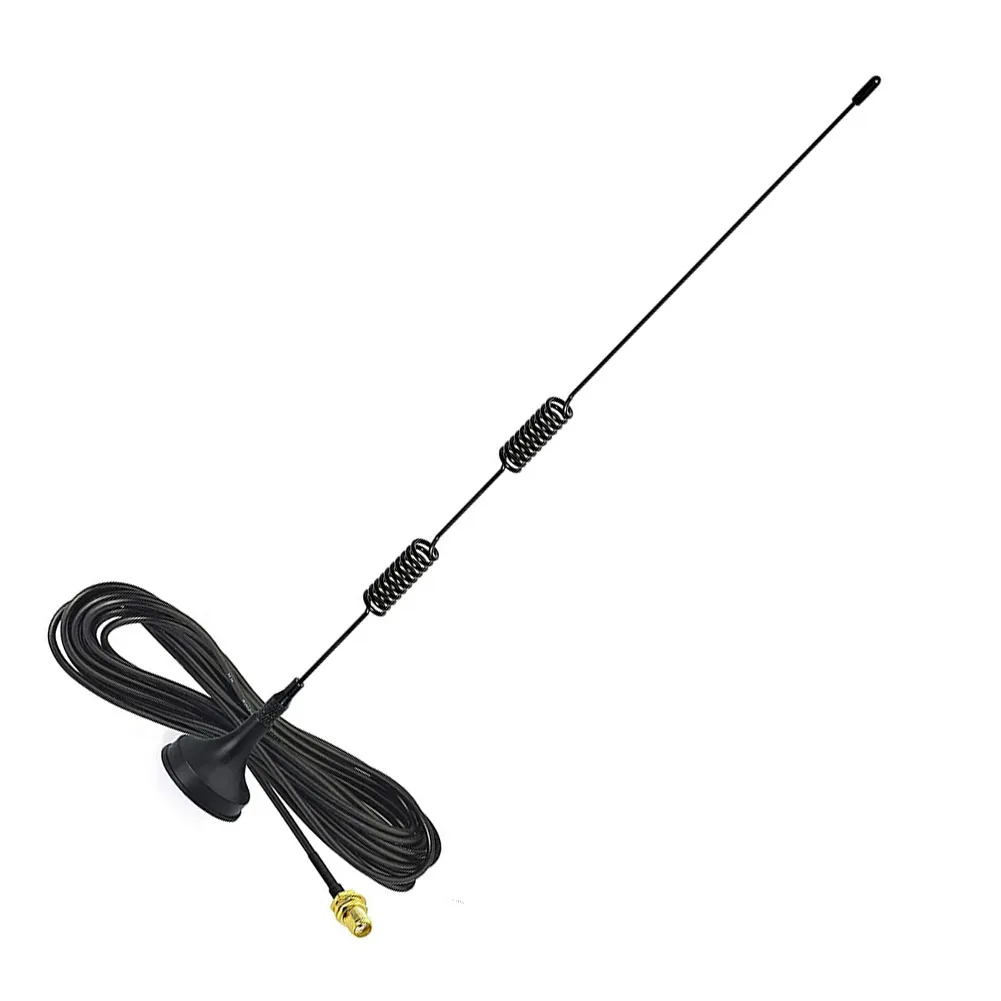 

Dual-BA ND VHF UHF 136-174MHz 400-470MHz Amateur Radio Antenna Magnetic Base 8dBi With 3 Meters RG174 Coaxial Cable