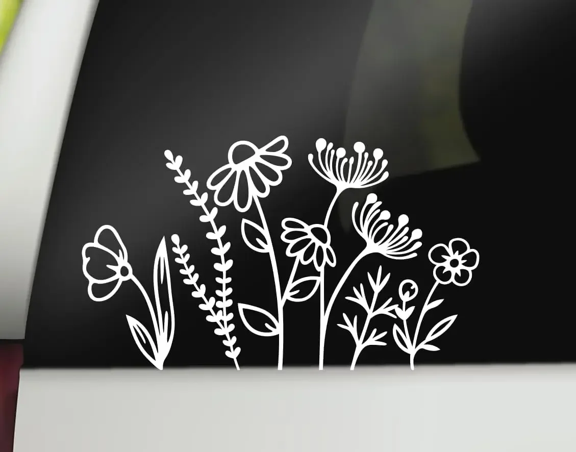 

1PC Wildflowers Decal | Boho Floral Decal | Girly Vinyl Sticker | Car Decal Bumper Sticker | DECALBUNNY