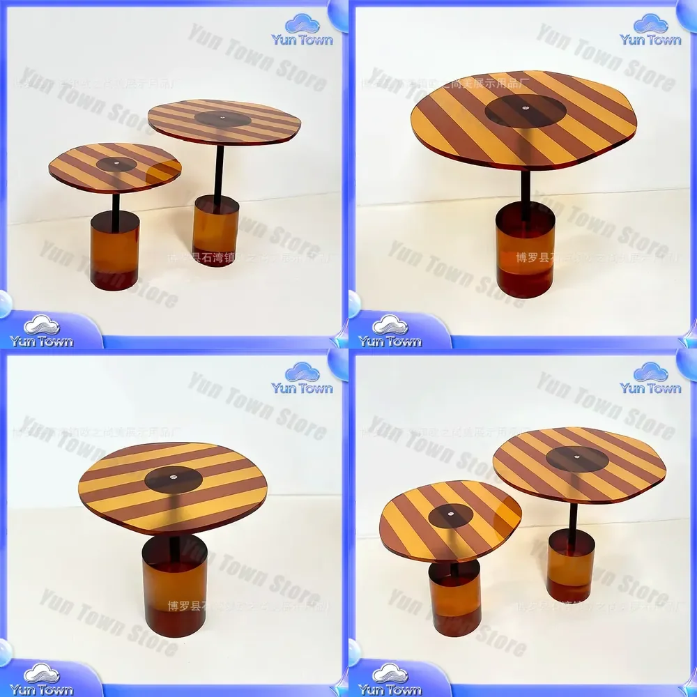 Luxury Amber Coffee Table Light for Designer Sofa Side Table Living Room Household Small Table High and Low Size Combination