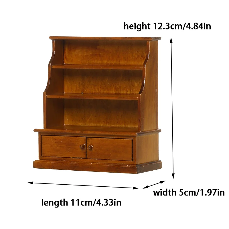 1/12 Dollhouse Storage Cabinet Locker Display Cabinet Dollhouse Living Room Study Decoration Dolls House Furniture Accessories